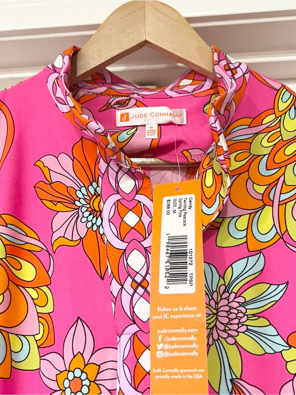 Jude Connally | Twirling Peacock Spring Pink Maxi Dress - Picture 3 of 3